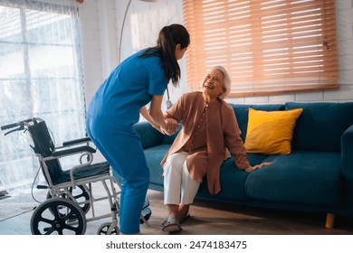 Senior Woman Receives Medical Advice and Treatment from a Doctor in a Hospital: Health Care Professionals Provide Help and Care to Elderly Patients with Insurance in a Clinical Setting - Powered by Shutterstock