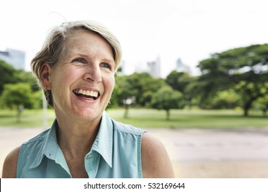 Senior Woman Smiling Lifestyle Happiness Concept