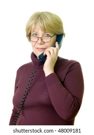 A Senior Woman At Telephone