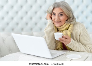 Senior Woman Using Laptop