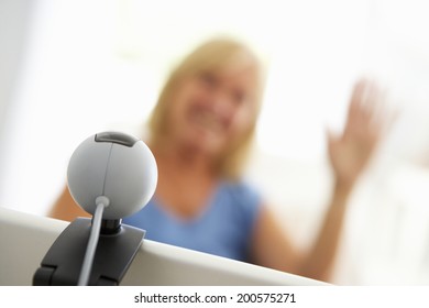 Senior Woman Using Skype