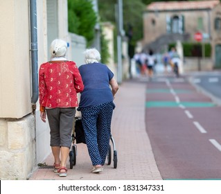 Senior Woman With Walking Frame