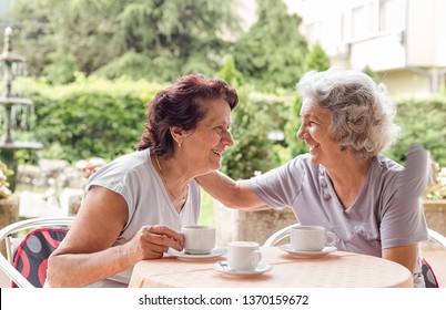 Senior Women Drinking Coffee