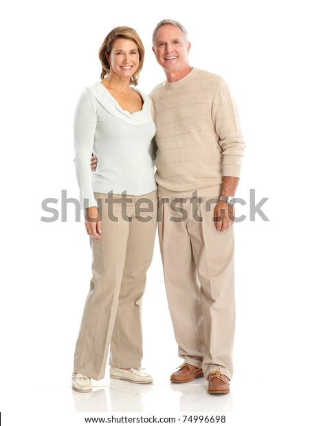 Seniors Couple Love Isolated Over White Stock Photo Edit Now 74996698