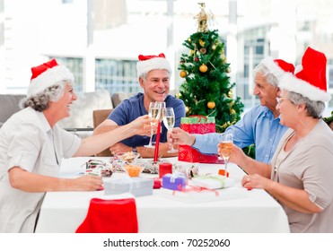 Seniors on Christmas day at home - Powered by Shutterstock