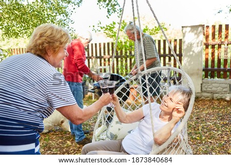 Similar – junge wirft einen Ball auf die Oma