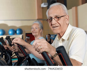 Seniors Training At Gym