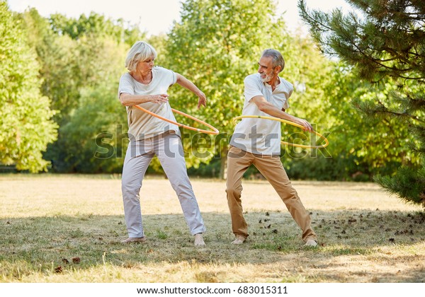 Seniors Training Hula Hoops Summer His Stock Photo 683015311 | Shutterstock