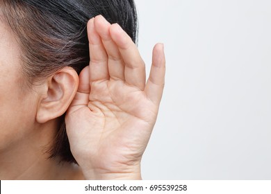 Seniors Woman Hearing Loss , Hard Of Hearing