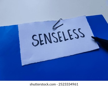 Senseless writting on table background.