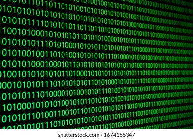 Sensitive focus image of Green binary code on black background - Powered by Shutterstock - Get 15% off with code: PIKWIZARD15