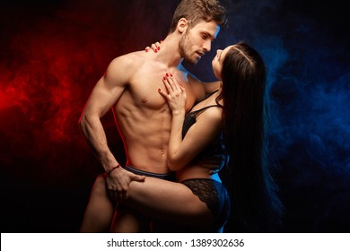 Sensitive Sexual Man And Woman Gets Pleasure From Sex. Close Up Photo