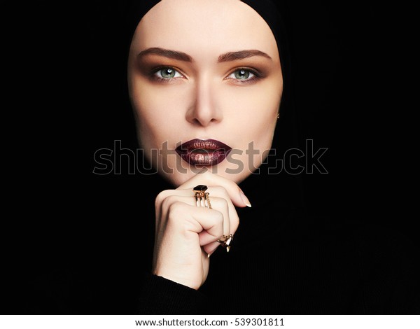 Sensual Beautiful Womanjewelry Ringfemale Face Like Stock Photo ...