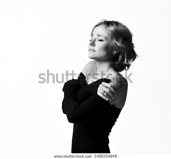 Sensual Defenseless Woman Actress Blonde Curly Stock Photo Edit