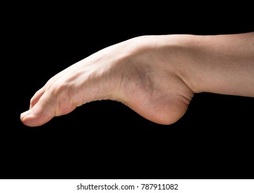 Sensual Foot Of Classical Dancer Isolated On Black Background