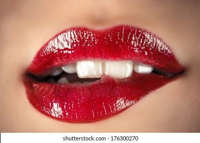 sensual lips closeup