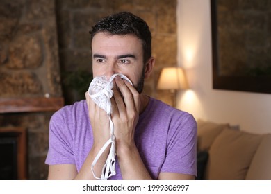 Sensual Man Smelling Female Underwear