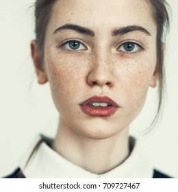 Sensual Portrait Of A Beautiful Girl Close-up