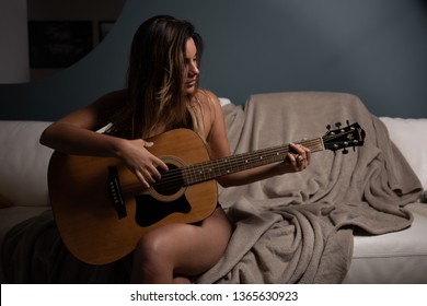 Naked Chick With Guitar