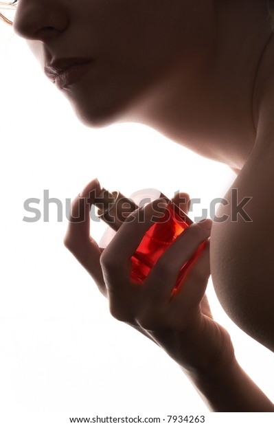 Sensual Woman Applying Perfume On Her Stock Photo Edit Now