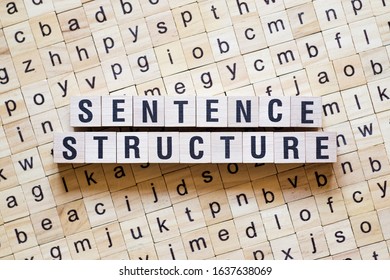 Sentence structure word concept on cubes
