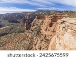 Sentinel Spire rising along the Canyon Rim Trail, near the Saddlehorn Visitor Center in the Colorado National Monument