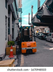 Sentul, Kuala Lumpur. 21 December 2019. Forklift Park Side Of The Road.