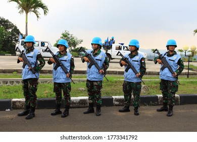 Sentul, West Java, Indonesia - April 6th, 2013: Indonesia's UN Peacekeeper Troops. Female Soldiers