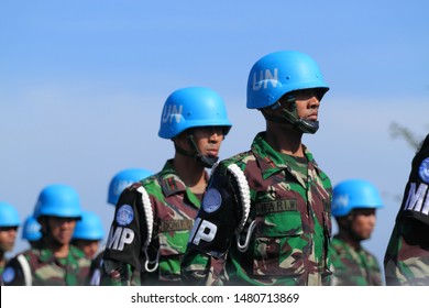 Sentul, West Java, Indonesia - May 18th, 2011: Indonesia's UN Peacekeeper Troops