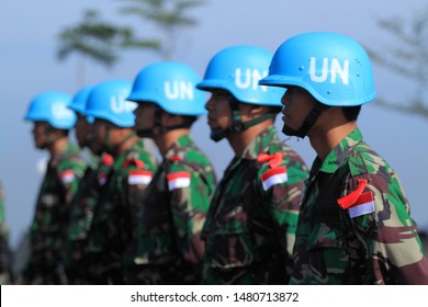 Sentul, West Java, Indonesia - May 18th, 2011: Indonesia's UN Peacekeeper Troops