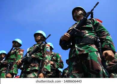 Sentul, West Java, Indonesia - May 18th, 2011: Indonesia's UN Peacekeeper Troops