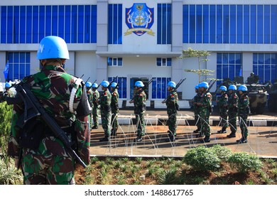 Sentul, West Java, Indonesia - May 18th, 2011: Indonesia's UN Peacekeeper Troops