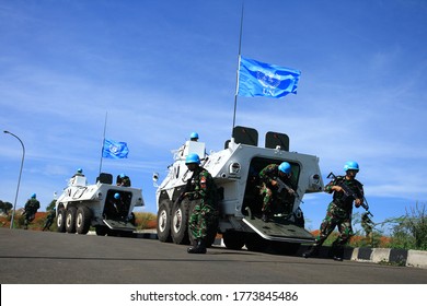 Sentul, West Java, Indonesia - May 18th, 2011: Indonesia's UN Peacekeeper Troops With The Battle Tank