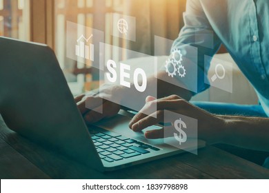 SEO concept, Search Engine Optimization, ranking traffic on website, internet technology for business company - Shutterstock ID 1839798898