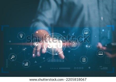 SEO Concepts Optimization Analysis Tool Search engine rankings Social media sites based on results analytics data, customers use keywords to link products, marketers point to icons.