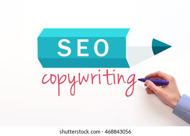 SEO Copywriting Sign On White Background