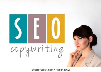 SEO Copywriting Sign On White Background