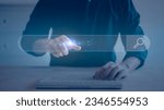 SEO, Data Search Technology Search Engine Optimization. businessman using a computer keyboard to Searching for information. Using Search Console with your website, internet networking concept