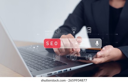 SEO, Data Search Technology, Search Engine Optimization searching for information. Using Search Console with your website. Finding data.