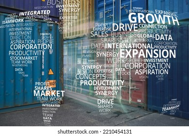 SEO Infographic For International Import Business, Logistics Or Global And Shipping Business For Export Cargo Container. Mockup For Distribution, Ecommerce Or Transport Industry In Freight Delivery