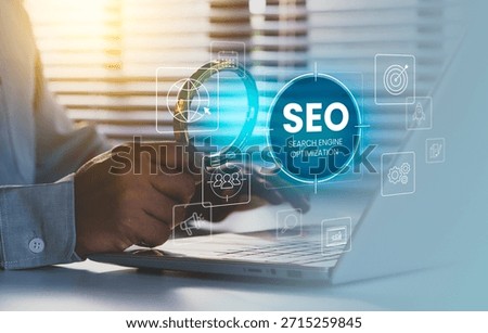SEO optimization, marketing website analytics, ranking content, digital marketing, search engine, modern SEO strategy concept, business growth and improving online visibility through effective website