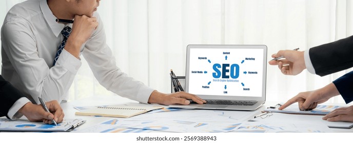 SEO search engine optimization for brisk e-commerce and online retail business showing on computer screen