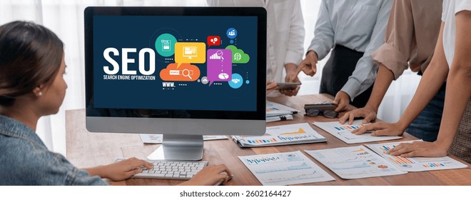 SEO search engine optimization for brisk e-commerce and online retail business showing on computer screen