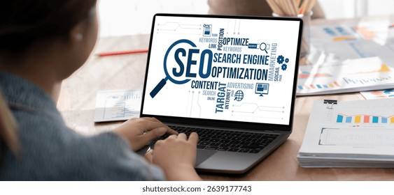 SEO search engine optimization for brisk e-commerce and online retail business showing on computer screen