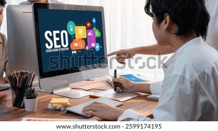 SEO search engine optimization for brisk e-commerce and online retail business showing on computer screen