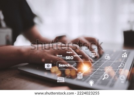 SEO. Search Engine optimization. Digital online marketing andInetrmet technology concept. 