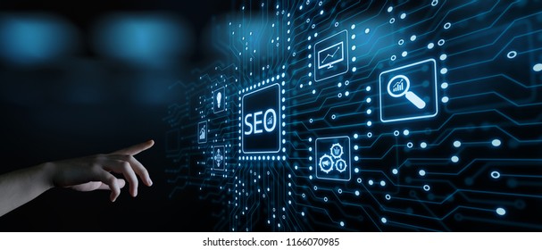 SEO Search Engine Optimization Marketing Ranking Traffic Website Internet Business Technology Concept. - Shutterstock ID 1166070985