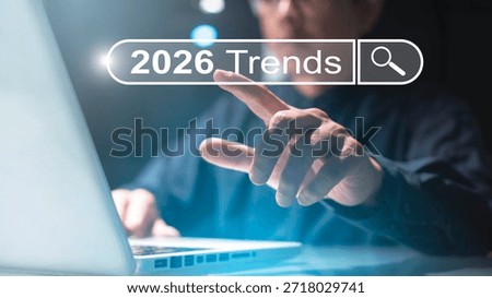 SEO, Search Engine Optimization. men using laptop for searching the business trend for new year 2026., internet browsing. data search technology. success business with technology.