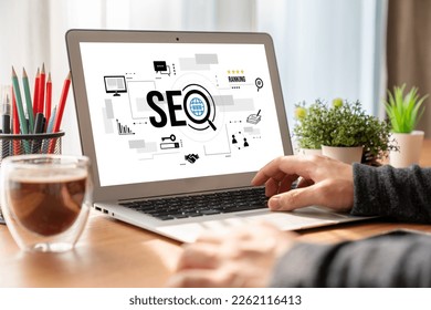 SEO search engine optimization for modish e-commerce and online retail business showing on computer screen