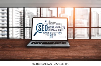 SEO search engine optimization for modish e-commerce and online retail business showing on computer screen